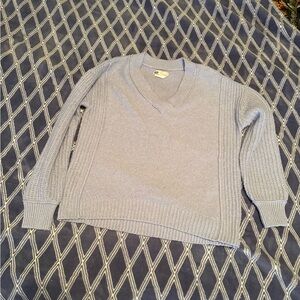 SO Women's Light Blue V-Neck Sweater